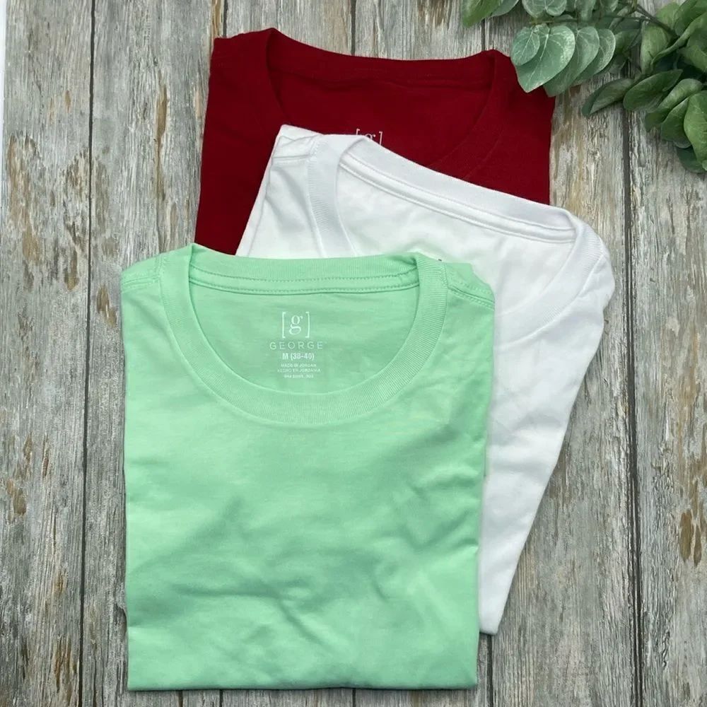 Men's Lightweight Comfy Crewneck Short Sleeve T-Shirts 3-Pack Size M